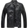 Men's Stand Collar Leather Jacket Motorcycle Lightweight Faux Leather