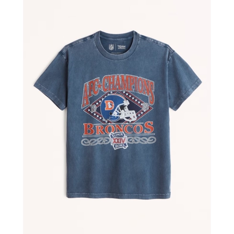 Men's Vintage Denver Broncos Graphic Tee,Cotton T-shirt