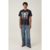 Men's Loose Cotton T-shirt,Skull graphic tee