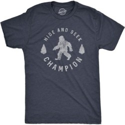 Mens T Shirt Hide and Seek Champion Funny Bigfoot Graphic Tee