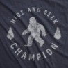 Mens T Shirt Hide and Seek Champion Funny Bigfoot Graphic Tee