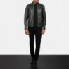 Ionic Green Leather Biker Jacket