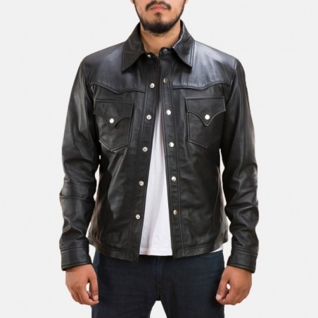 Ranchson Black Leather Shirt