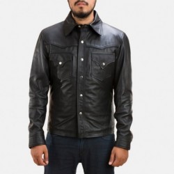 Ranchson Black Leather Shirt