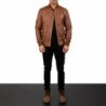 Bomia Ma-1 Brown Leather Bomber Jacket