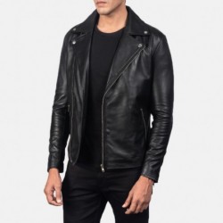 Noah Black Leather Biker Jacket