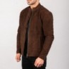 Charcoal Mocha Suede Biker Jacket