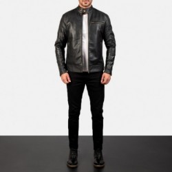 Dean Black Leather Biker Jacket