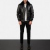 Airin G-1 Black Leather Bomber Jacket