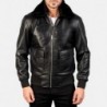 Airin G-1 Black Leather Bomber Jacket