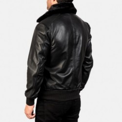 Airin G-1 Black Leather Bomber Jacket