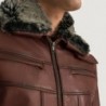 Evan Hart Fur Brown Leather Jacket