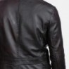 Wine Black Leather Blazer