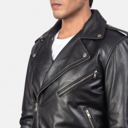 Allaric Alley Black Leather Biker Jacket