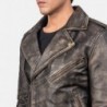 Allaric Alley Distressed Brown Leather Biker Jacket