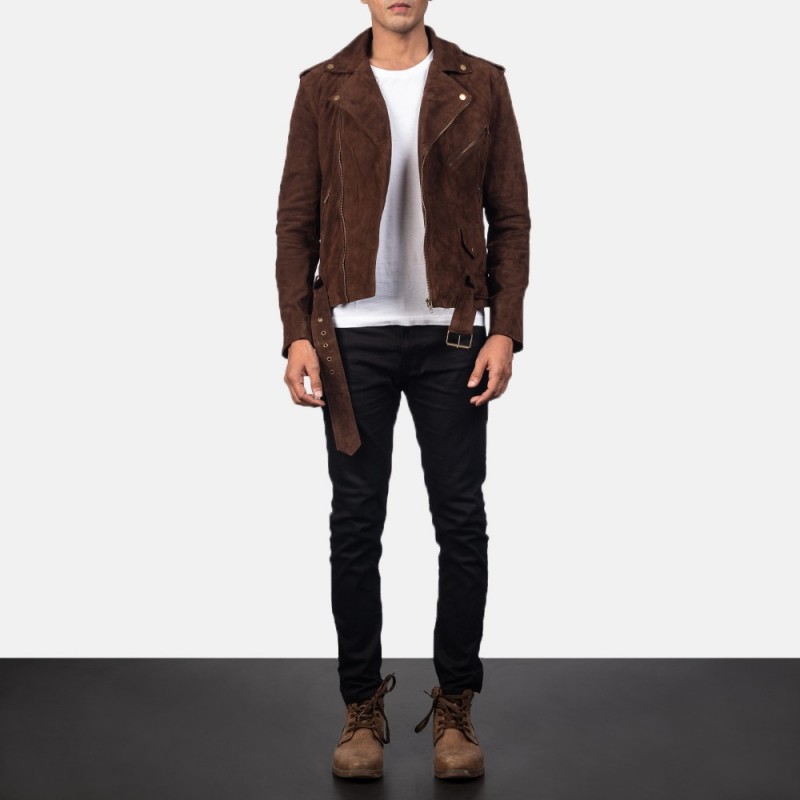 Allaric Alley Mocha Suede Biker Jacket