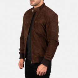 Sven Mocha Suede Bomber Jacket