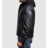 Highschool Black Hooded Leather Jacket