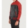 Terrance Black & Red Leather Varsity Jacket