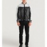 Terrance Black & White Leather Varsity Jacket