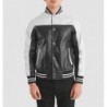 Terrance Black & White Leather Varsity Jacket