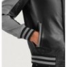 Terrance Black & Grey Leather Varsity Jacket