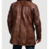 Cinnamon Distressed Leather Fur Coat