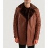 Cinnamon Brown Leather Fur Coat