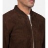 Blain Mocha Suede Bomber Jacket