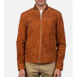 Blain Brown Suede Bomber Jacket