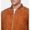 Blain Brown Suede Bomber Jacket