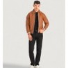 Cooper Tan Brown Leather Varsity Jacket