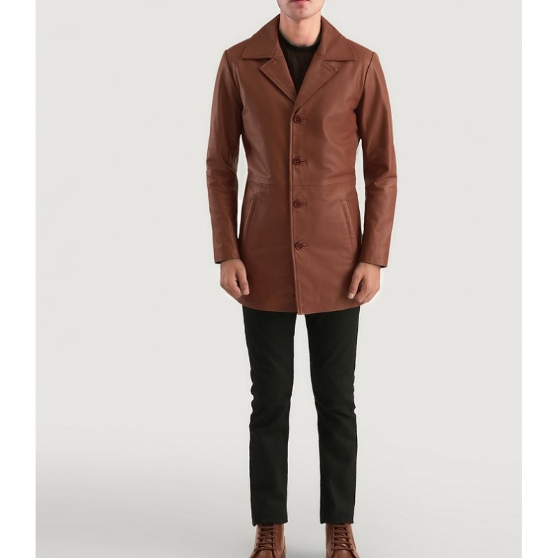 Classmith Brown Leather Coat