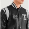 Liberte Texas Black Leather Varsity Jacket