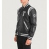 Liberte Texas Black Leather Varsity Jacket