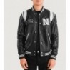 Liberte New York Black Leather Varsity Jacket