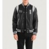 Liberte Illinois Black Leather Varsity Jacket