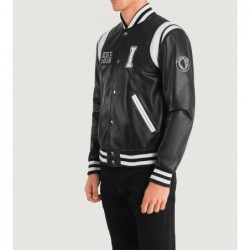 Liberte Illinois Black Leather Varsity Jacket