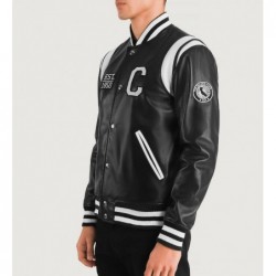 Liberte California Black Leather Varsity Jacket