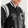 Liberte California Black Leather Varsity Jacket