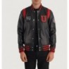 Liberte USA Black Leather Varsity Jacket