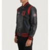 Liberte USA Black Leather Varsity Jacket