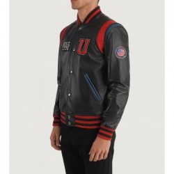 Liberte USA Black Leather Varsity Jacket