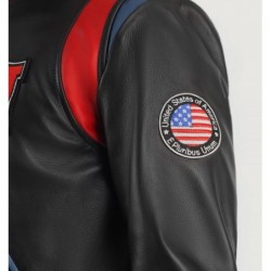 Liberte USA Black Leather Varsity Jacket