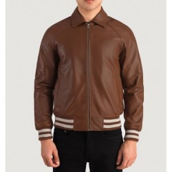 Walton Brown Leather Varsity Jacket