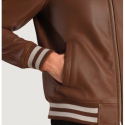 Walton Brown Leather Varsity Jacket