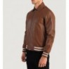 Walton Brown Leather Varsity Jacket