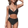 Women's Bikini Sets Two Piece Swimsuit High Waisted V Neck