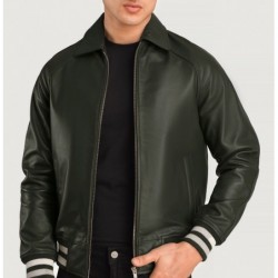 Walton Green Leather Varsity Jacket