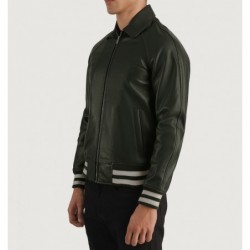 Walton Green Leather Varsity Jacket